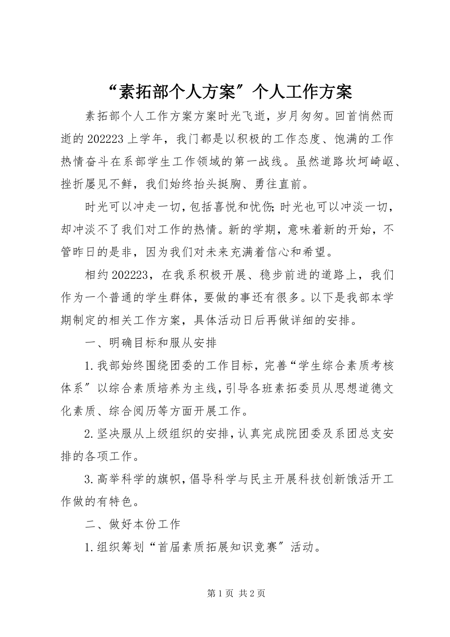 2023年“素拓部个人计划”个人工作计划新编.docx_第1页