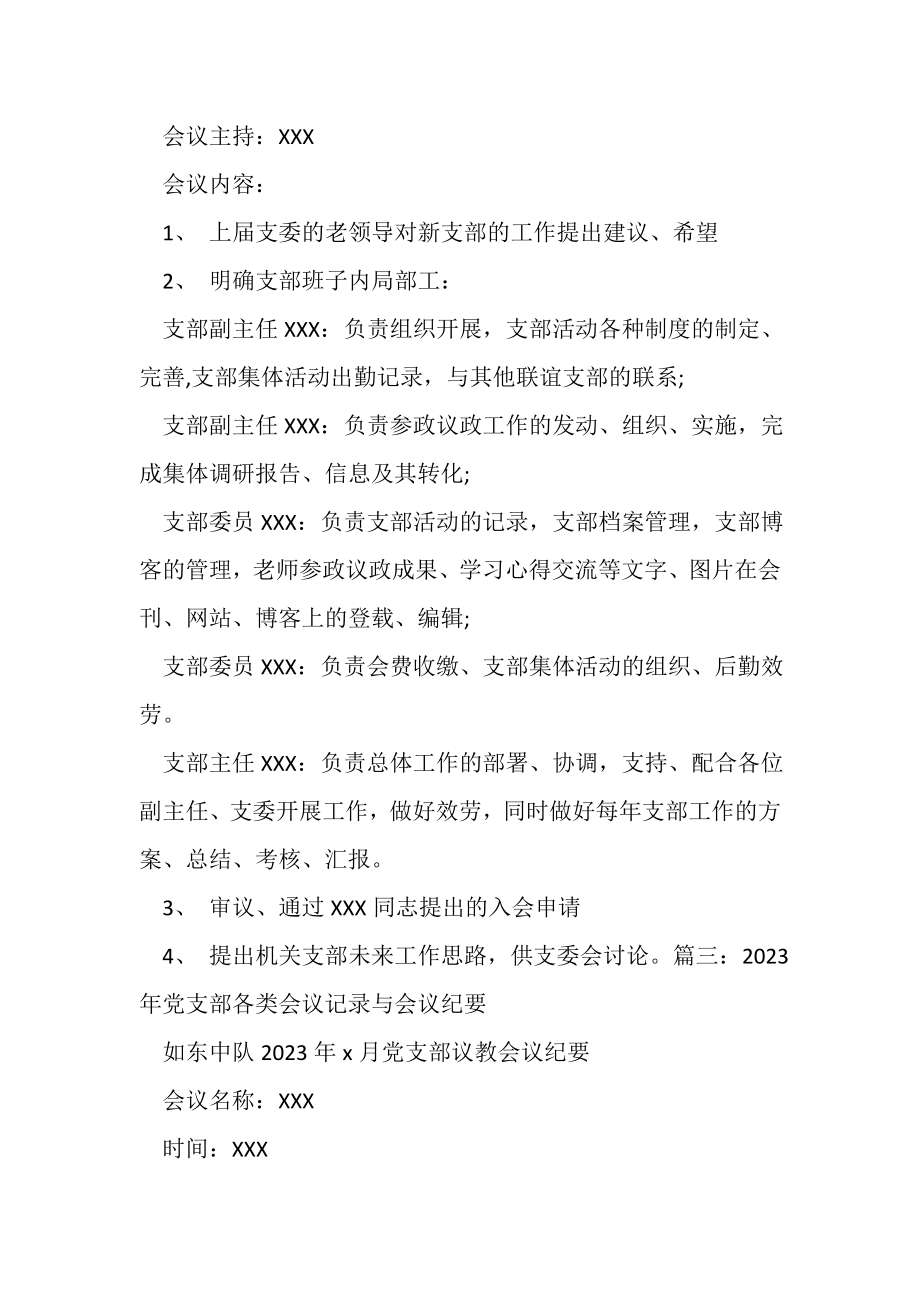 2023年党支部各类会议记录与会议纪要.doc_第3页