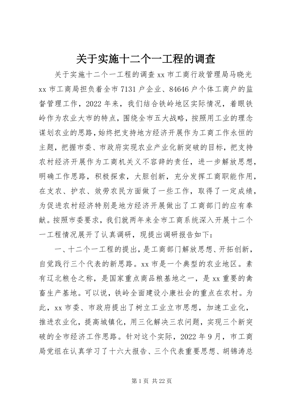 2023年实施十二个一工程的调查.docx_第1页