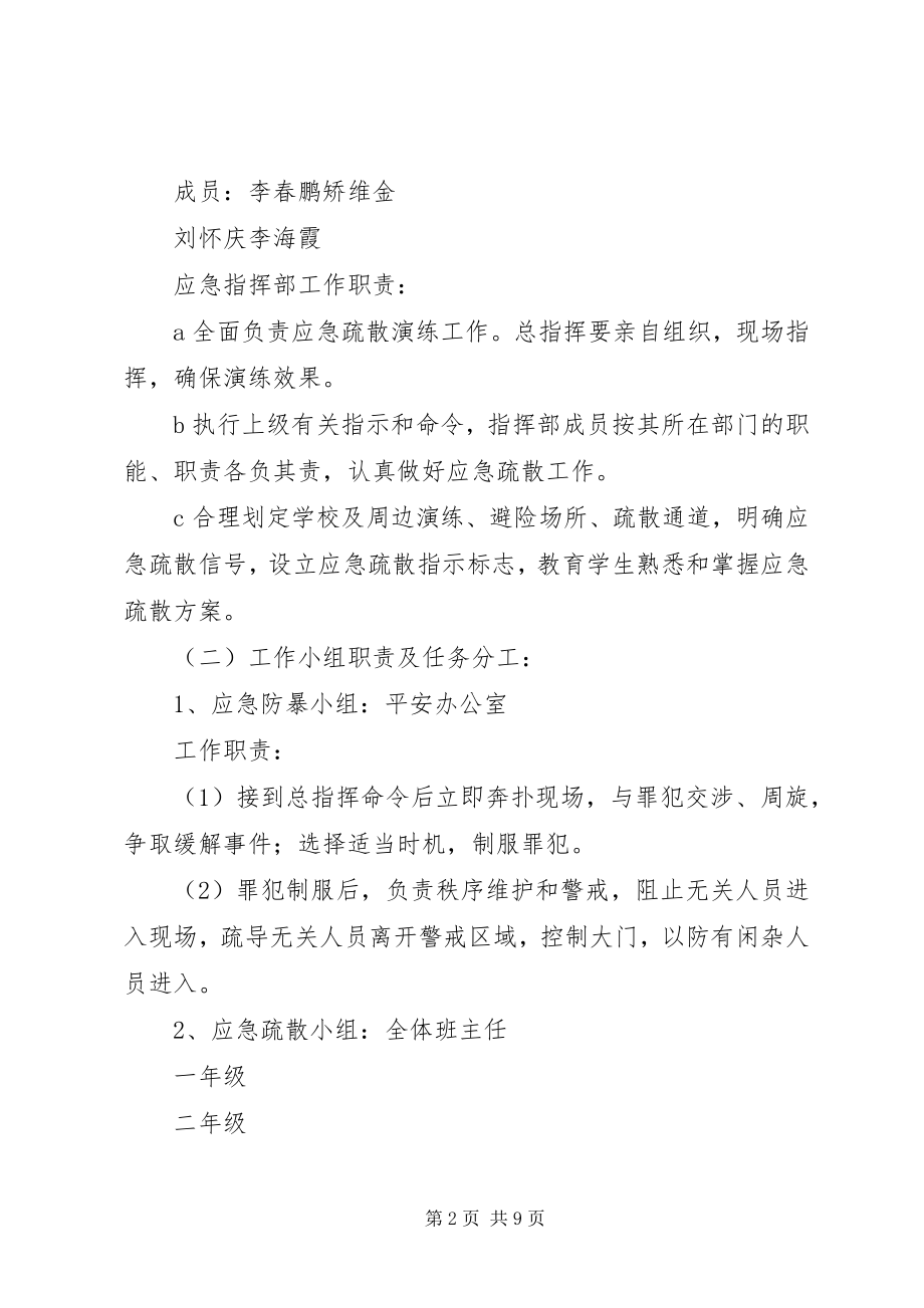 2023年XX中学防恐防暴应急演练总结模版新编.docx_第2页