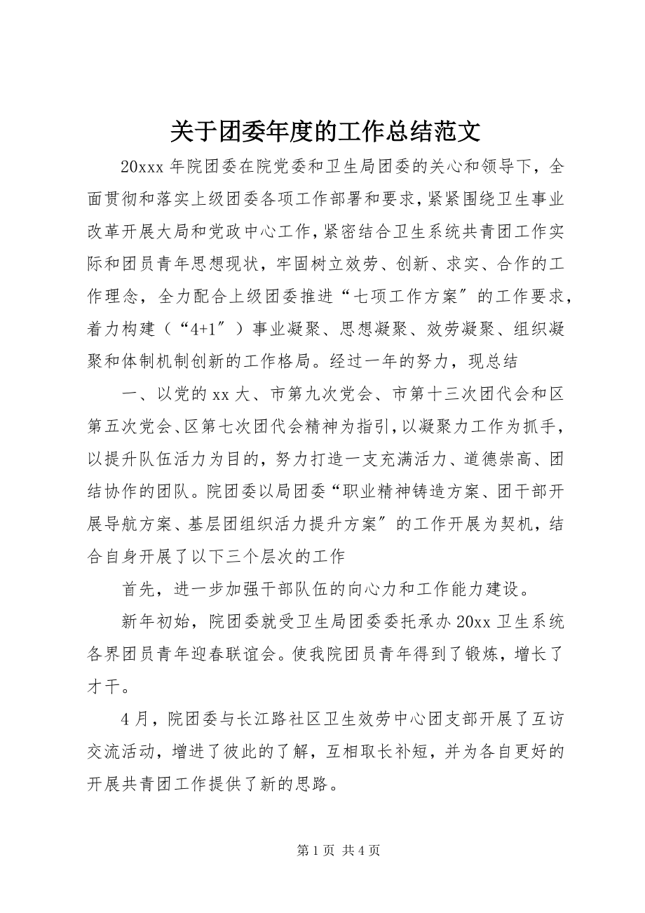 2023年团委度的工作总结.docx_第1页