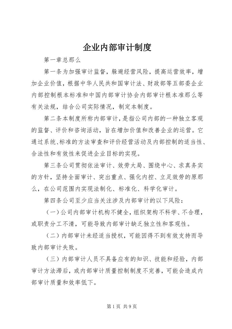 2023年企业内部审计制度.docx_第1页