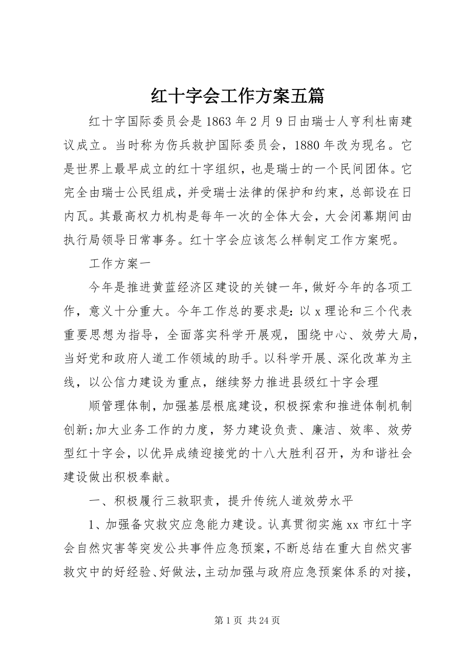 2023年红十字会工作计划五篇.docx_第1页