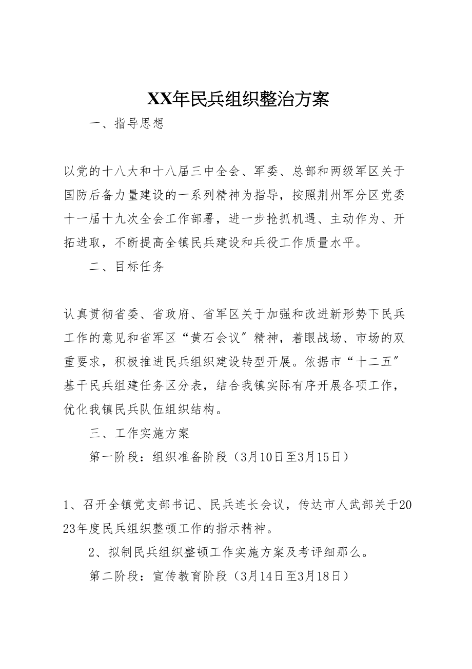 2023年民兵组织整治方案.doc_第1页