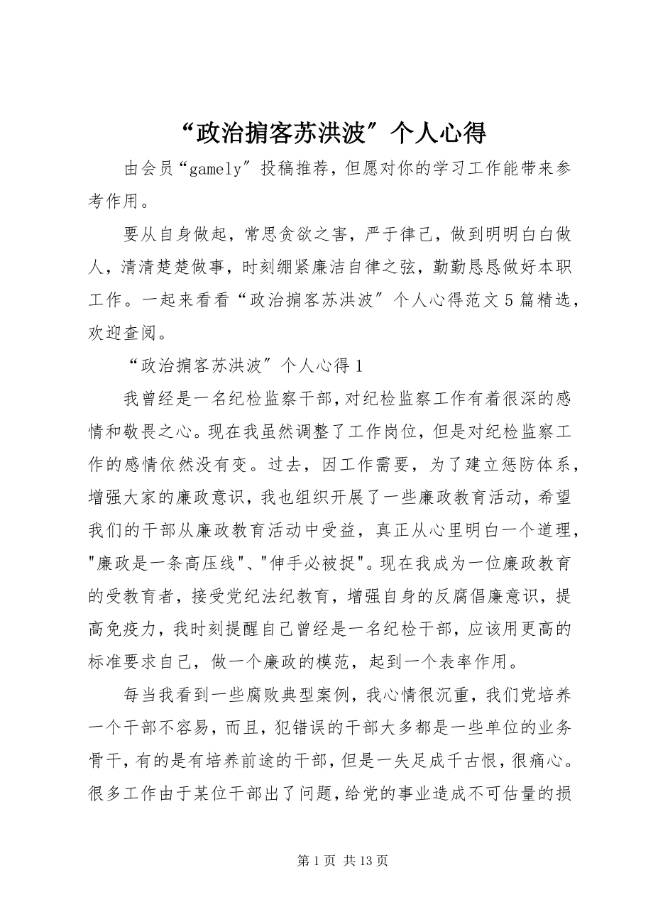 2023年政治掮客苏洪波个人心得.docx_第1页