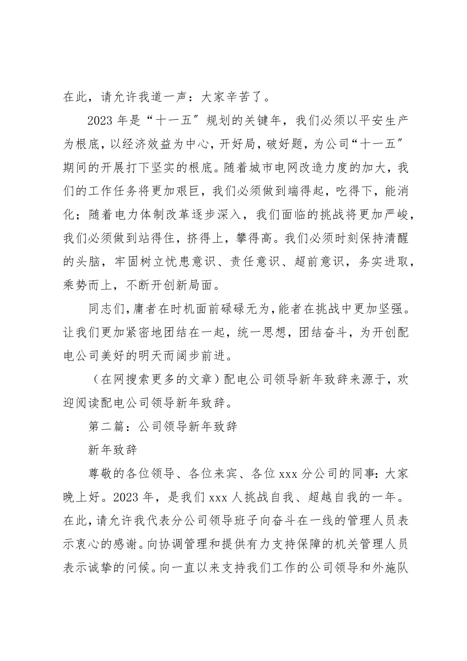 2023年xx配电公司领导新年致辞新编.docx_第2页