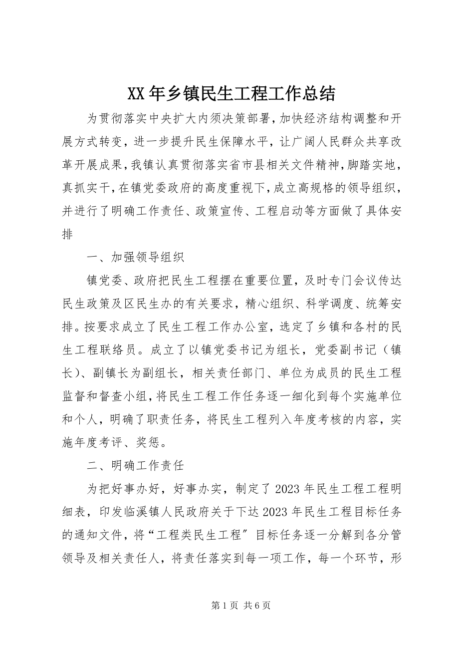 2023年乡镇民生工程工作总结.docx_第1页