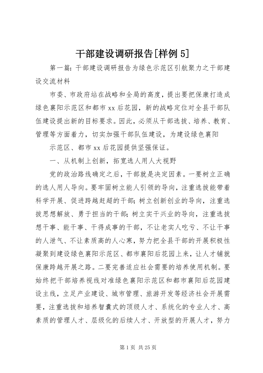 2023年干部建设调研报告[样例5].docx_第1页