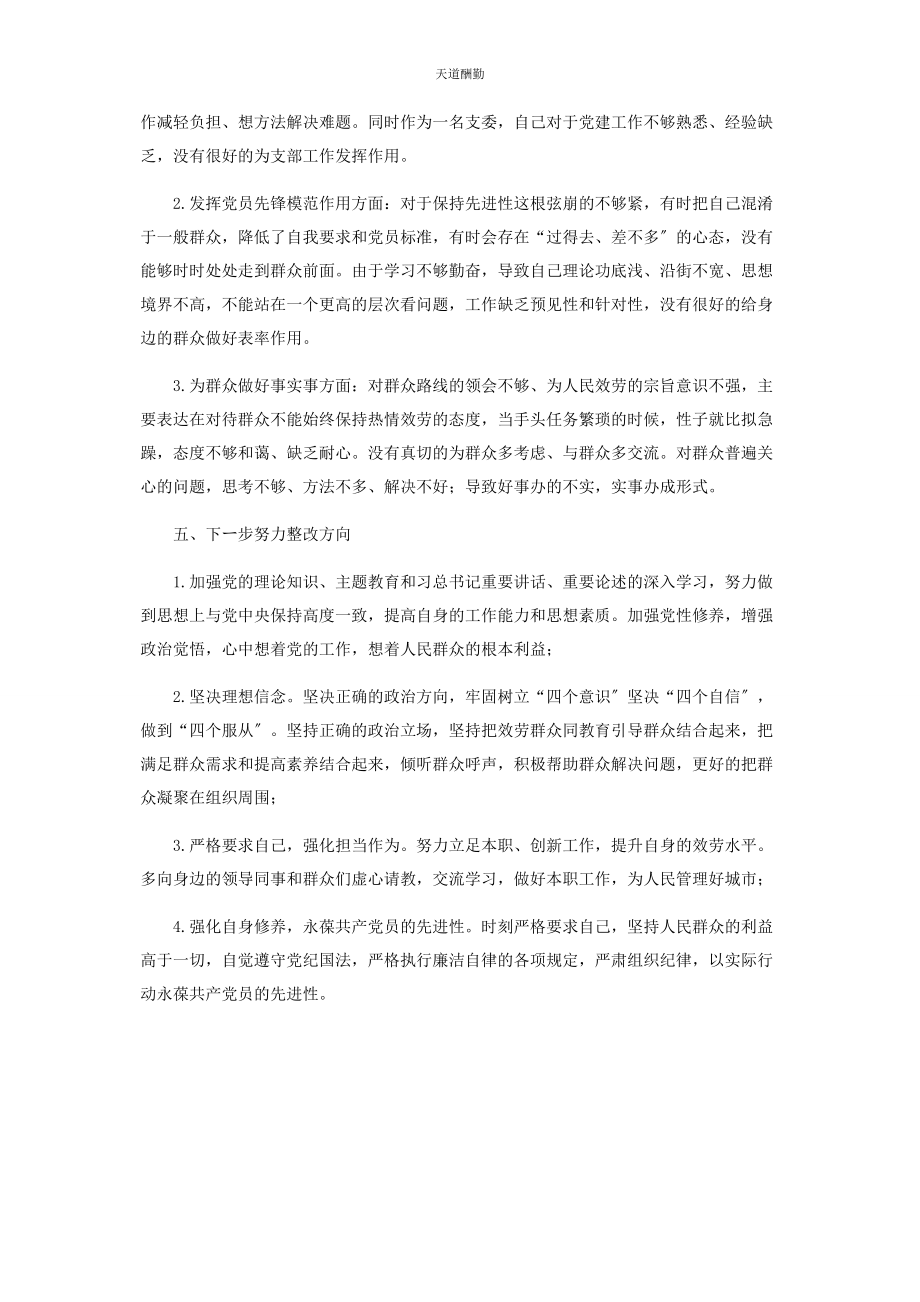 2023年党史学习组织生活会发言提纲2.docx_第3页