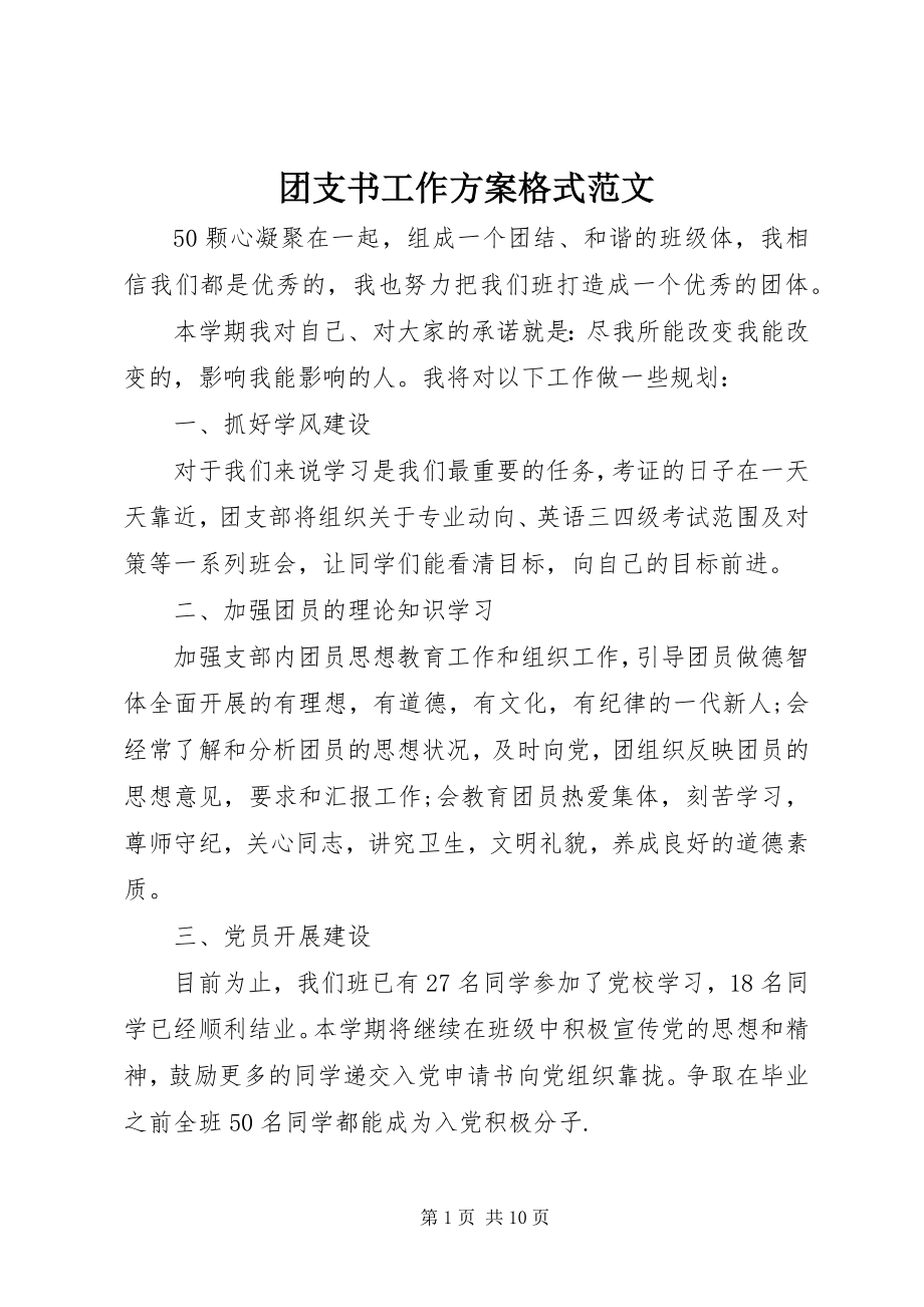 2023年团支书工作计划格式.docx_第1页