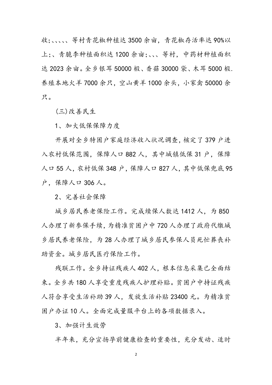 2023年某乡脱贫攻坚半年工作总结.docx_第2页