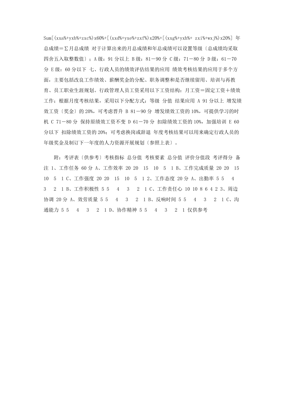 2023年行政人员绩效考核办法.docx_第3页