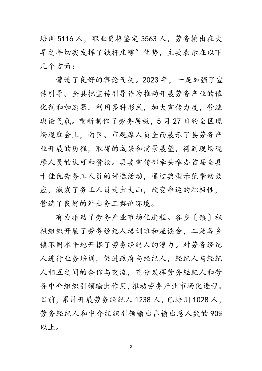 2023年副县长在劳务产业工作会发言稿范文.doc_第2页