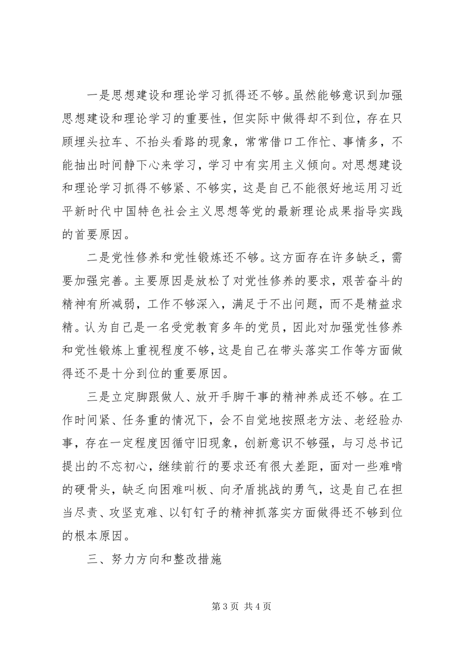 2023年精准脱贫专题民主生活会个人对照检查讲话提纲.docx_第3页