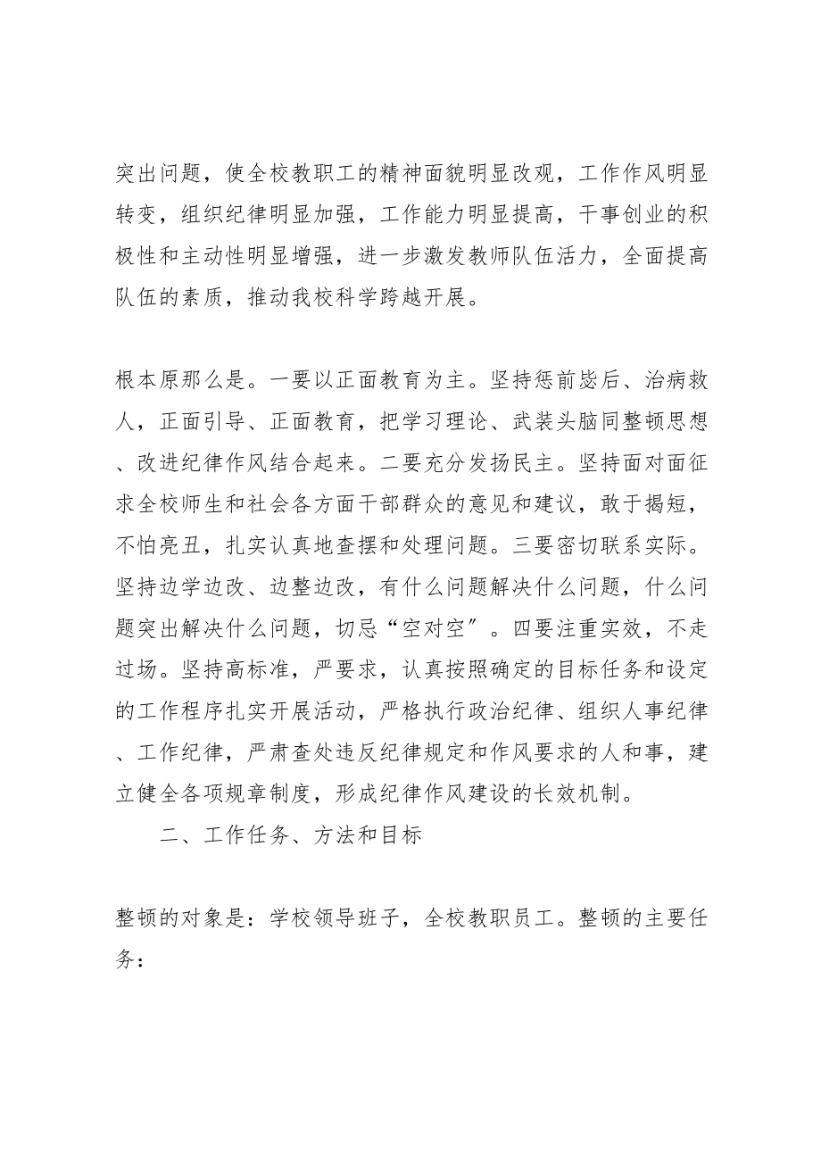 2023年中学思想纪律作风集中整顿活动的实施方案 2.doc_第2页