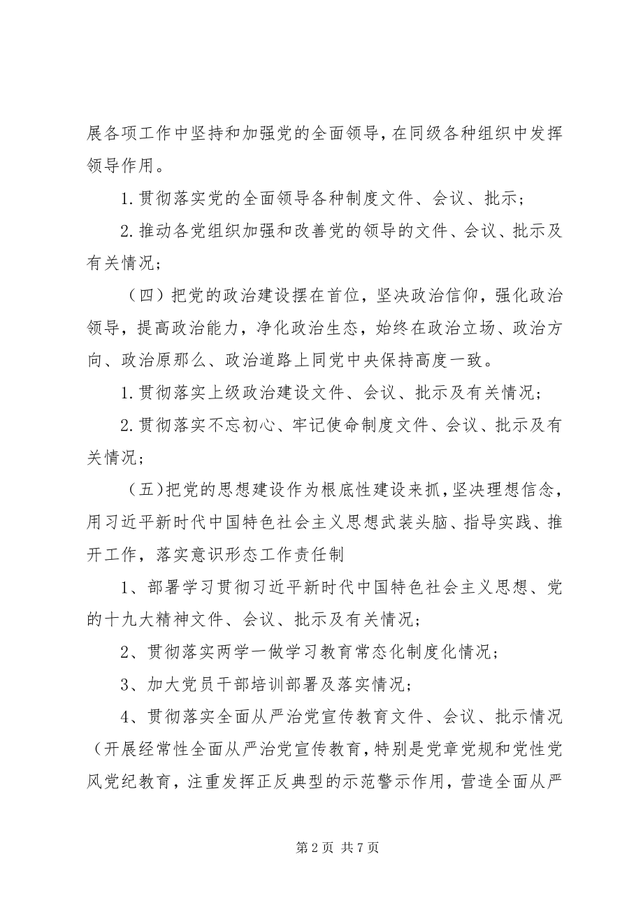 2023年落实全面从严治党主体责任情况工作清单.docx_第2页