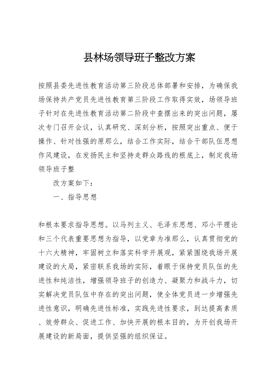 2023年县林场领导班子整改方案 .doc_第1页