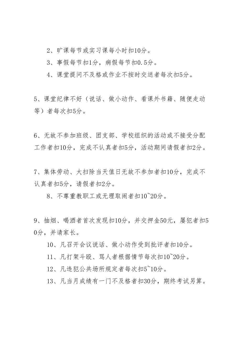 2023年学校学生管理日常行为规范评定方案.doc_第2页