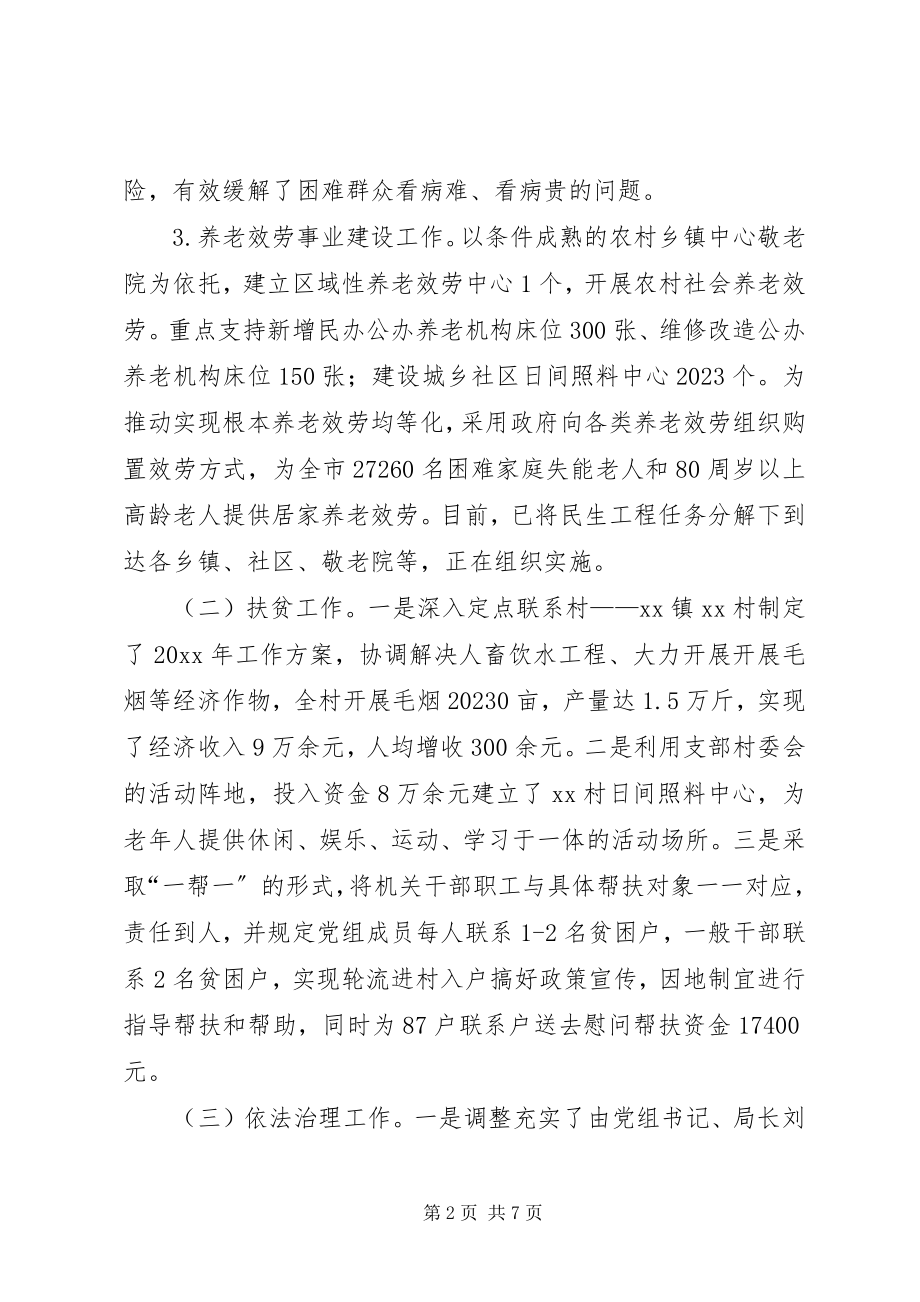 2023年民政局部分重点工作开展情况自查报告.docx_第2页