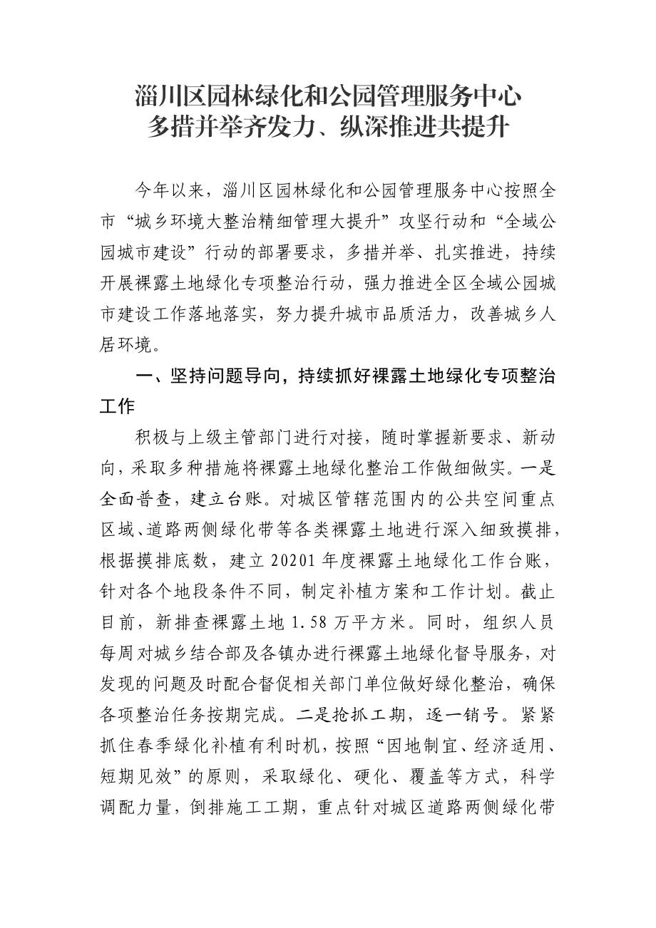 区园林绿化和公园管理服务中心总结.doc_第1页