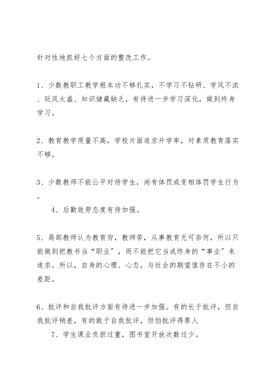 2023年中学年政风行风评议整改方案 2.doc_第2页