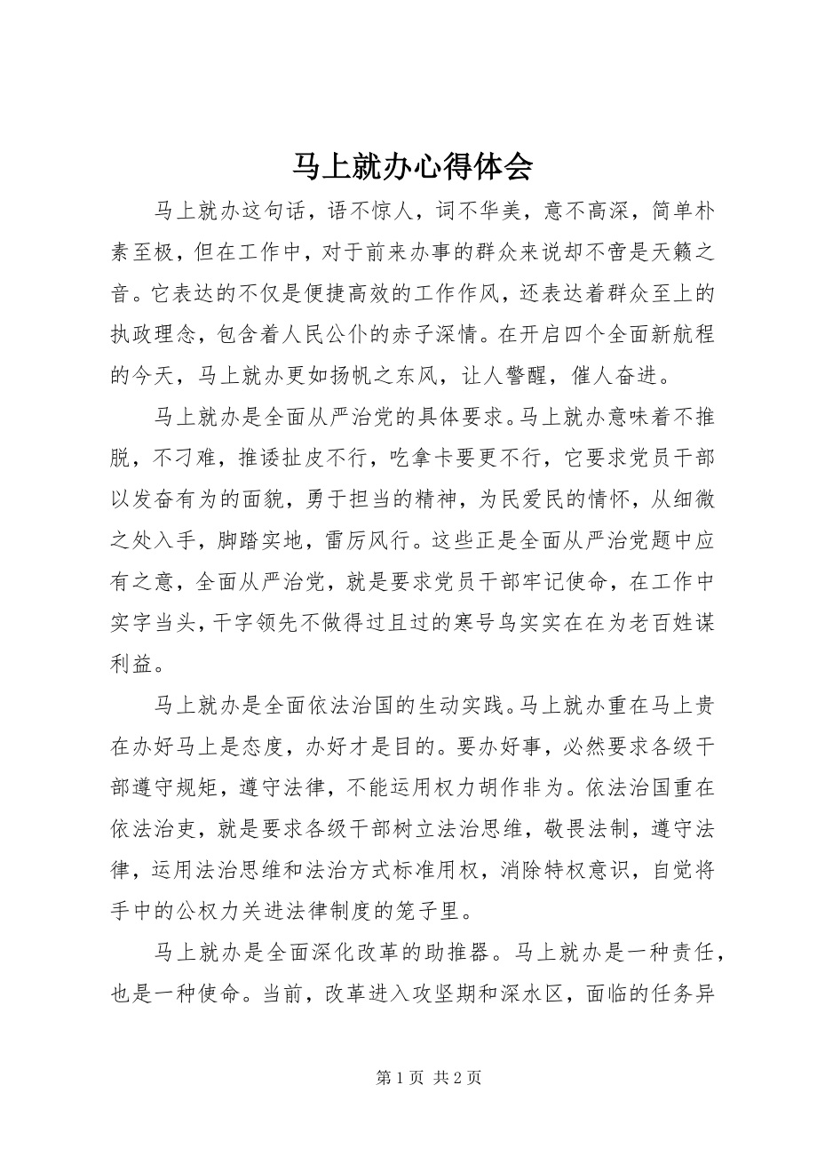 2023年马上就办心得体会.docx_第1页