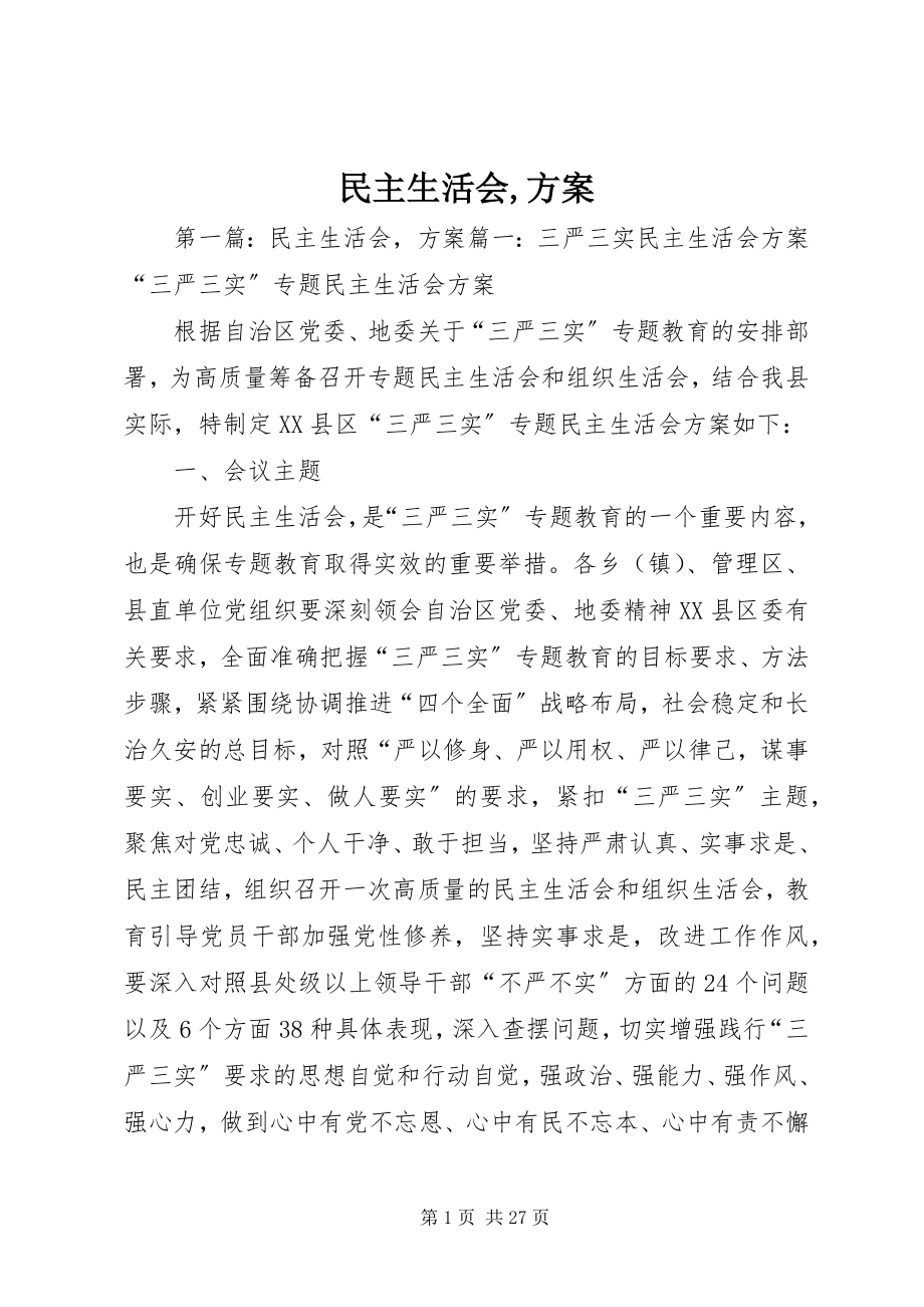 2023年民主生活会方案4.docx_第1页