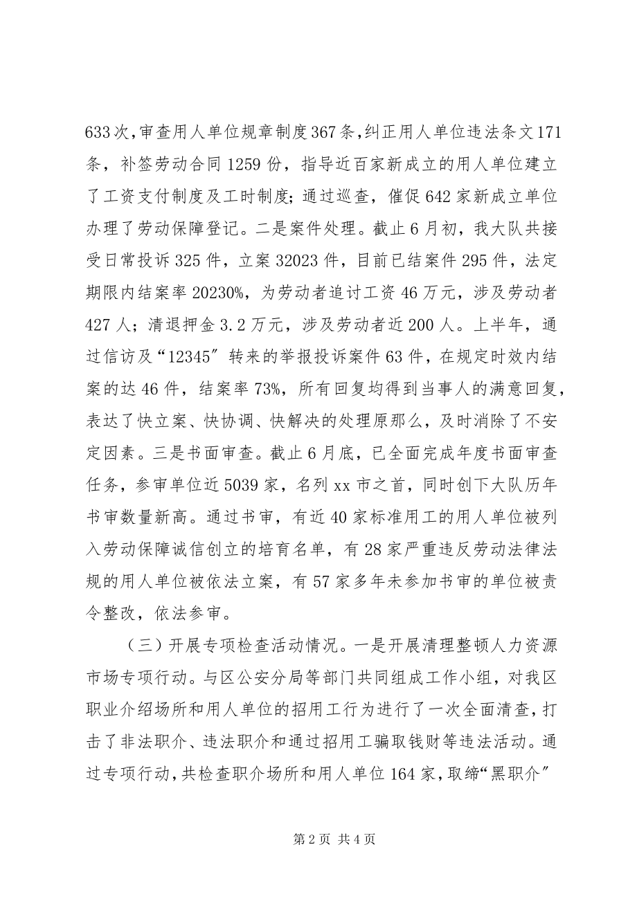 2023年区劳动保障监察大队半年总结.docx_第2页