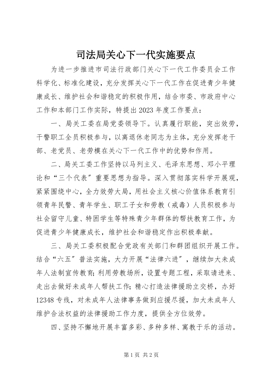 2023年司法局关心下一代实施要点.docx_第1页