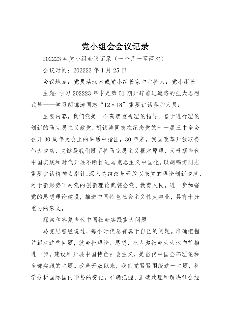 2023年党小组会会议记录.docx_第1页