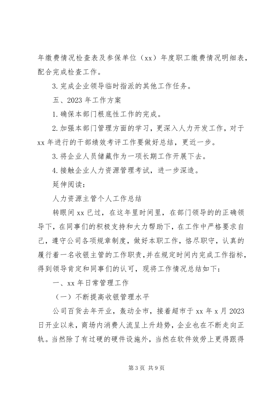 2023年人力资源主管个人总结及小结.docx_第3页