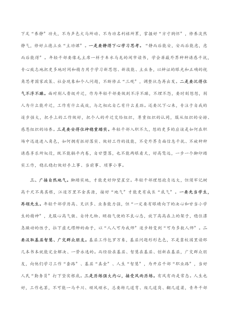 2023年年轻干部座谈会发言提纲（组织部长）.docx_第2页