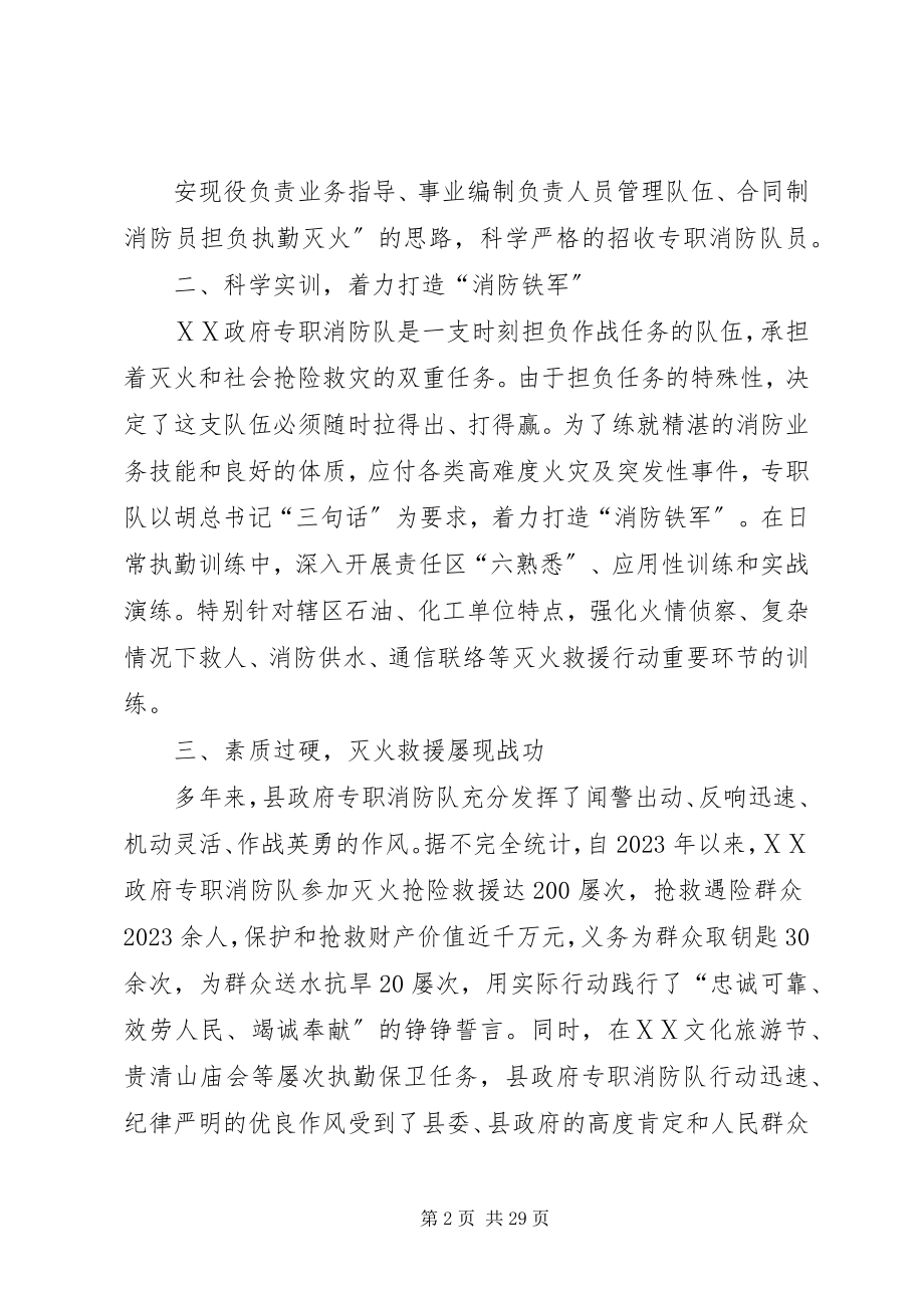 2023年政府专职消防队先进事迹材料.docx_第2页