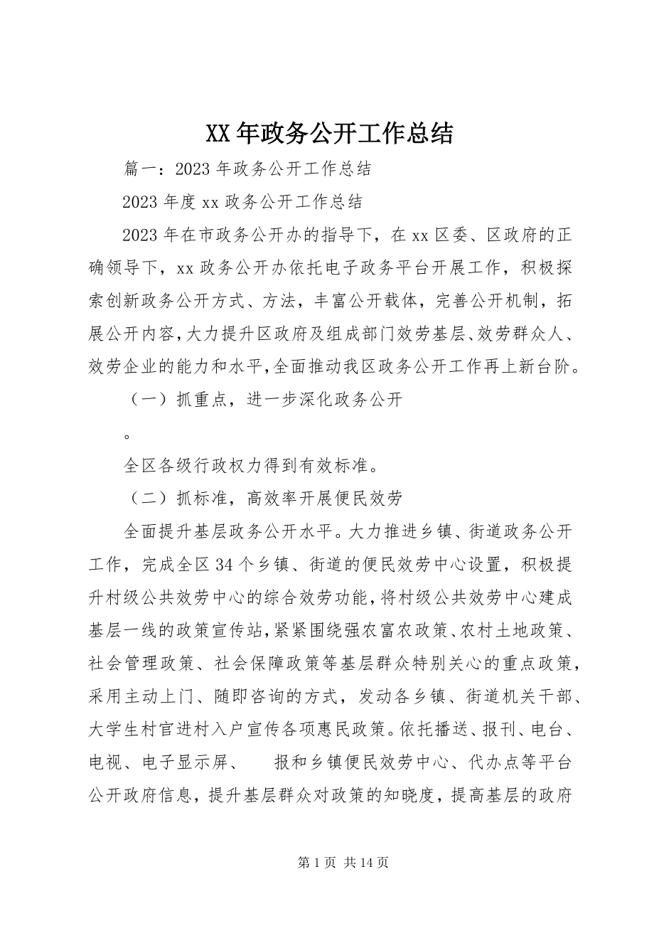 2023年政务公开工作总结新编.docx_第1页