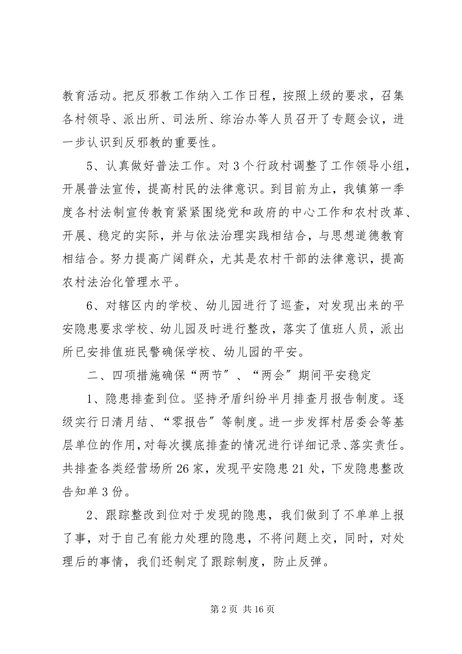 2023年XX镇综治维稳工作第一季度工作小结新编.docx_第2页