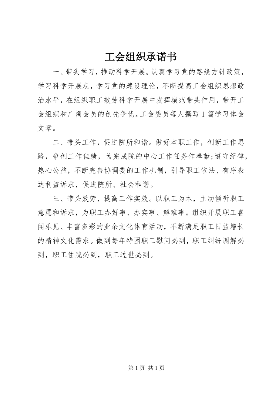 2023年工会组织承诺书.docx_第1页