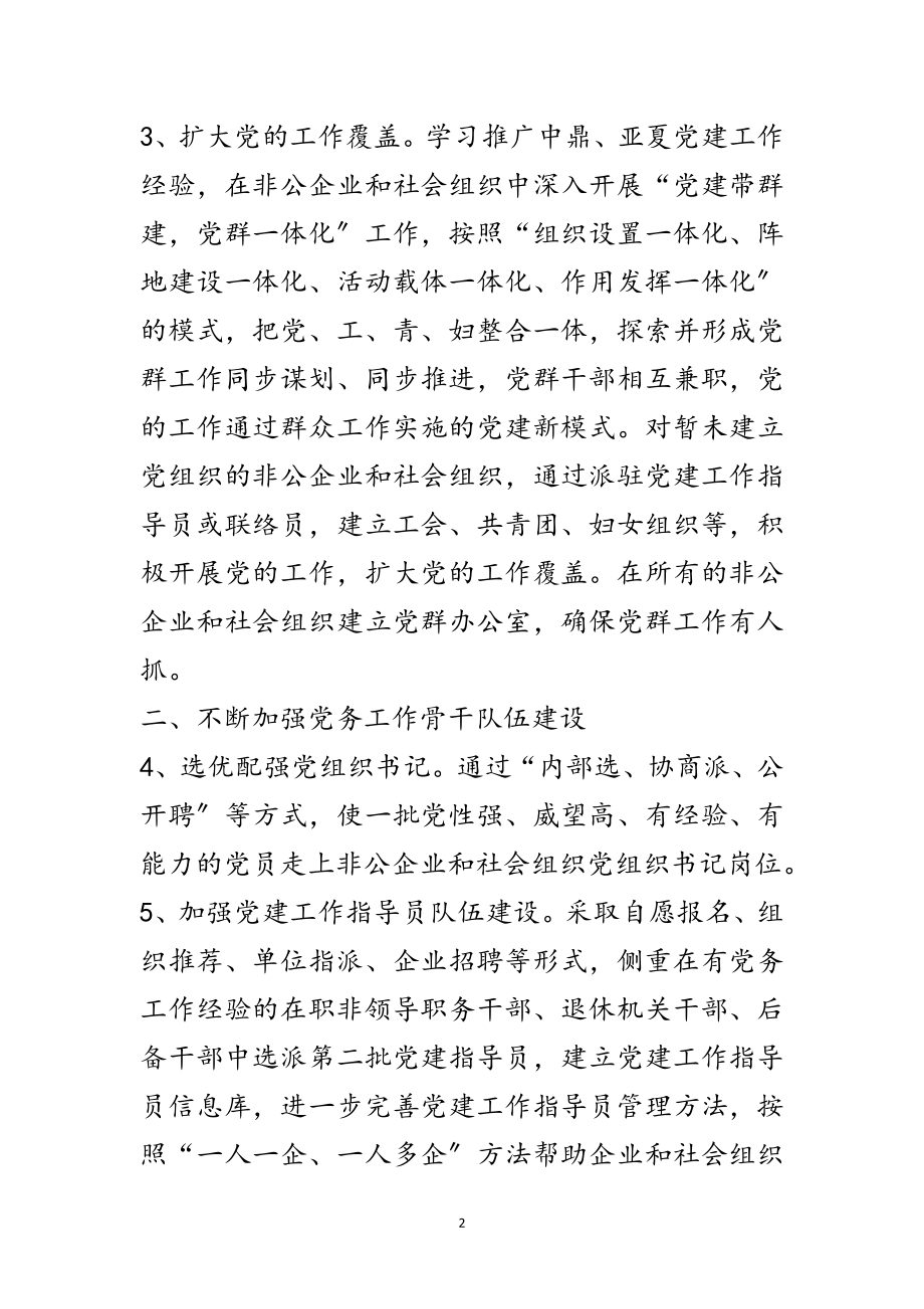 2023年非公经济和社会组织工委工作要点范文.doc_第2页