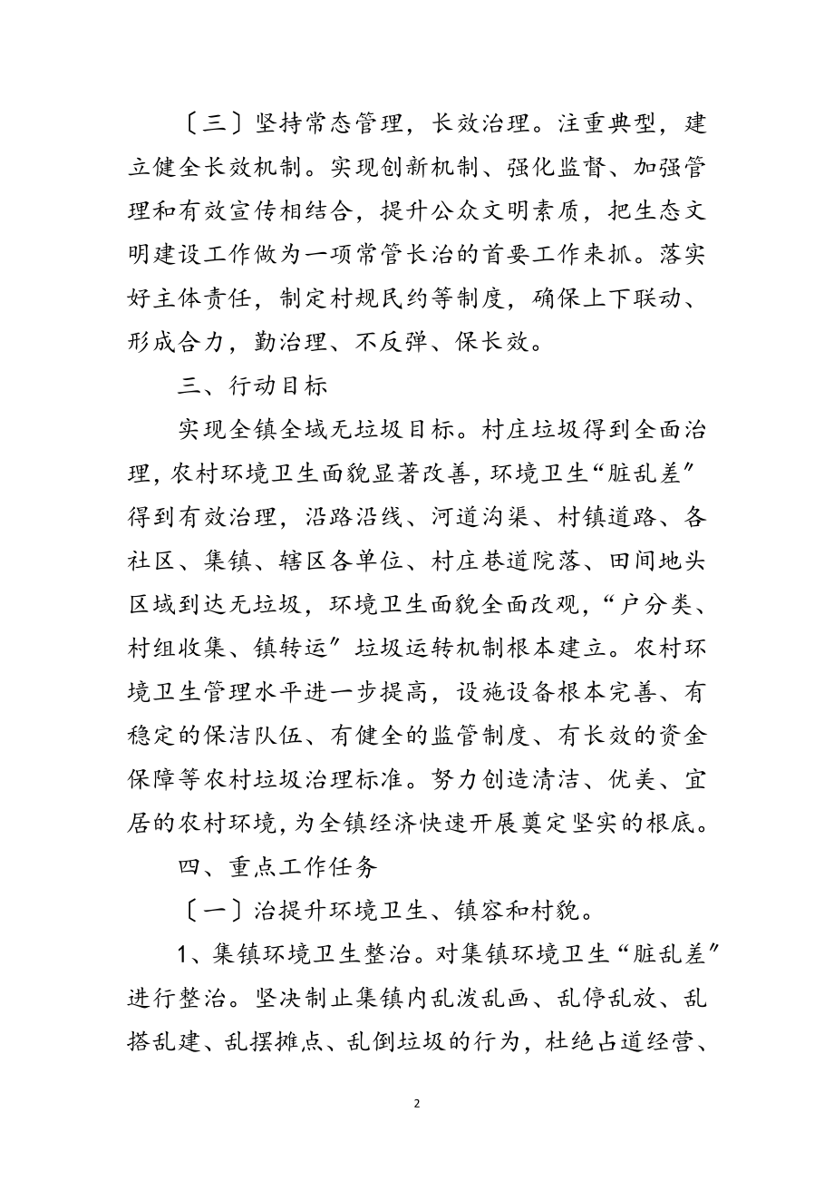 2023年乡镇全域无垃圾行动实施方案范文.doc_第2页