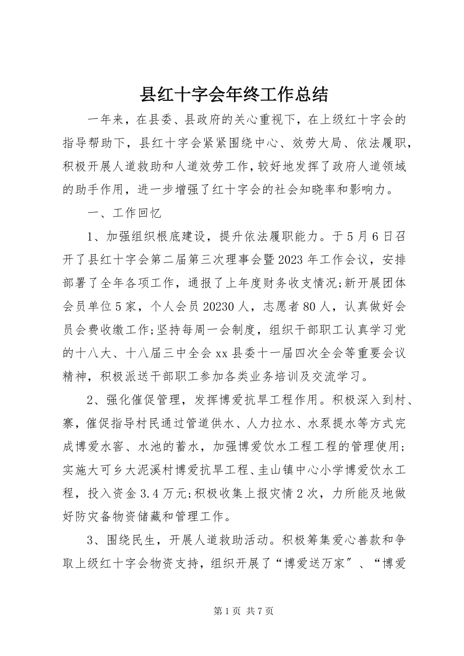 2023年县红十字会年终工作总结.docx_第1页