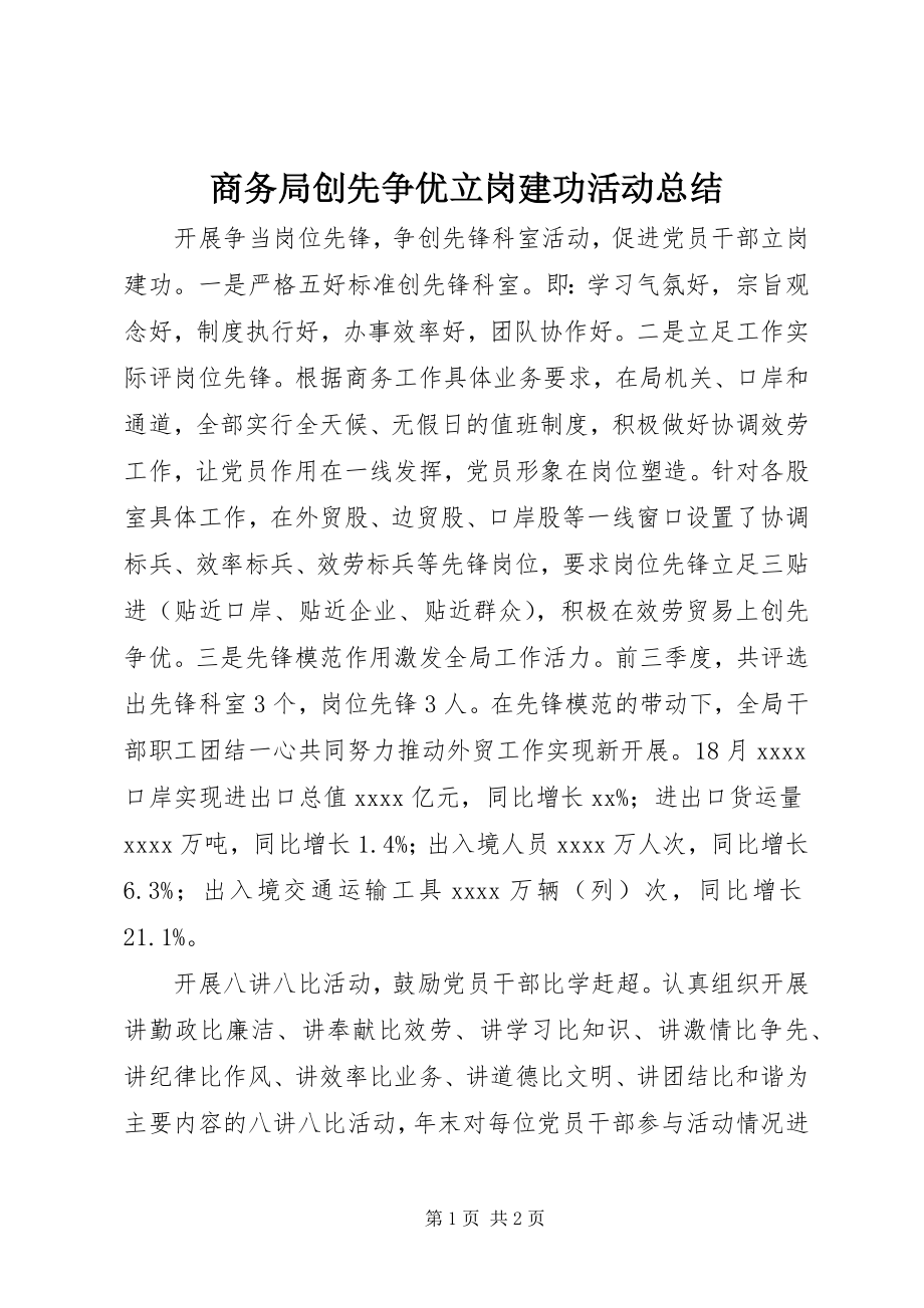 2023年商务局创先争优立岗建功活动总结.docx_第1页