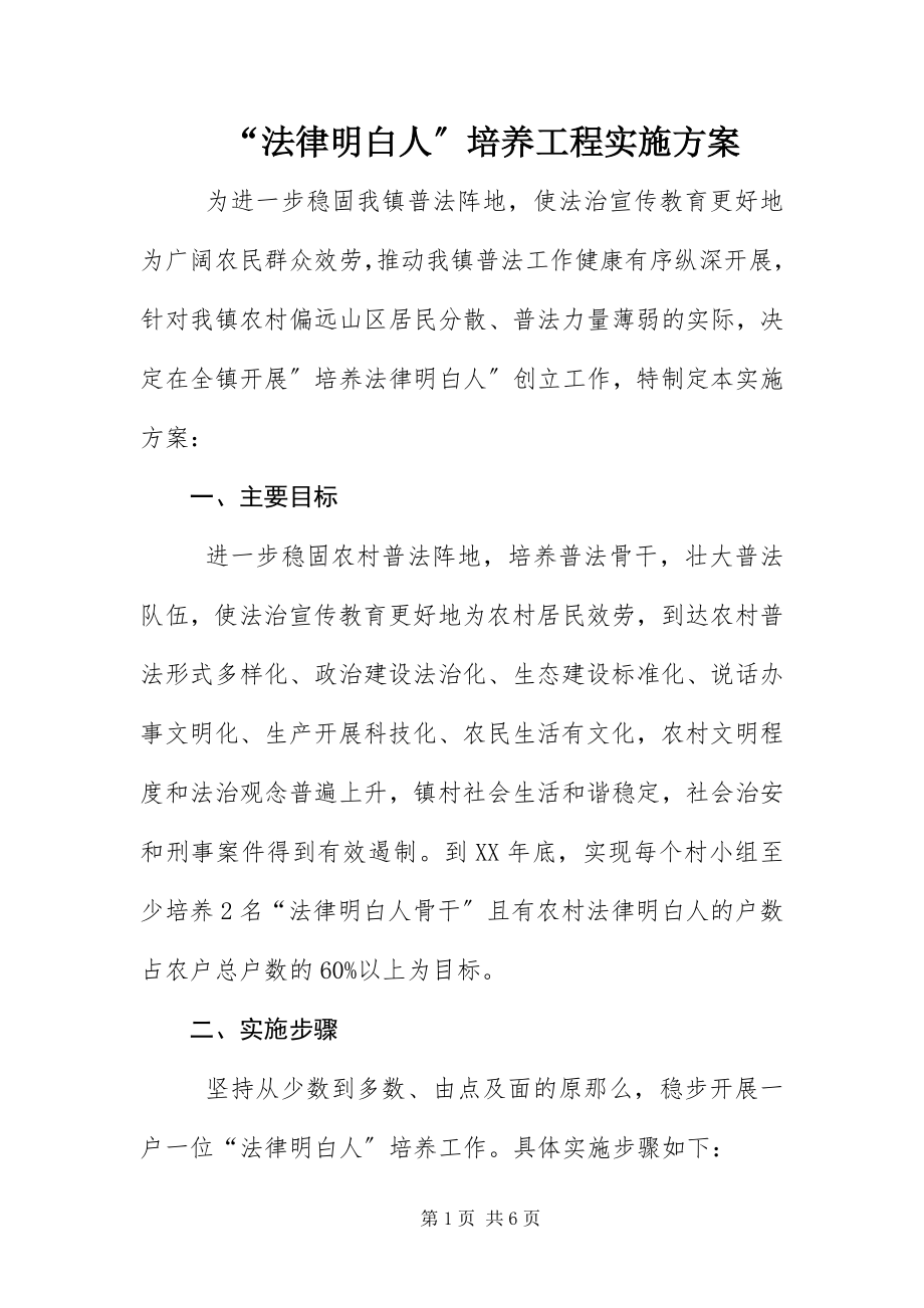 2023年法律明白人培养工程实施方案.docx_第1页