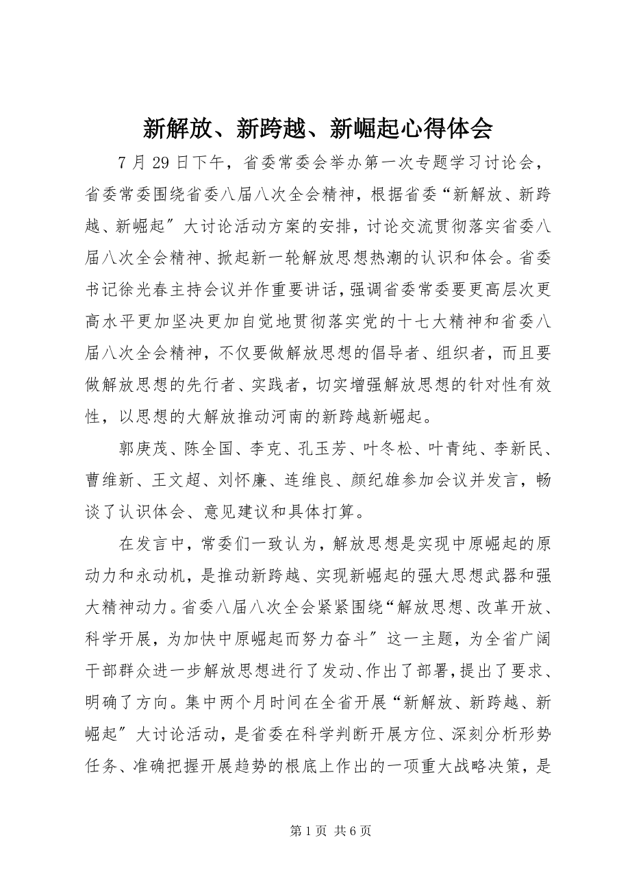 2023年新解放新跨越新崛起心得体会.docx_第1页