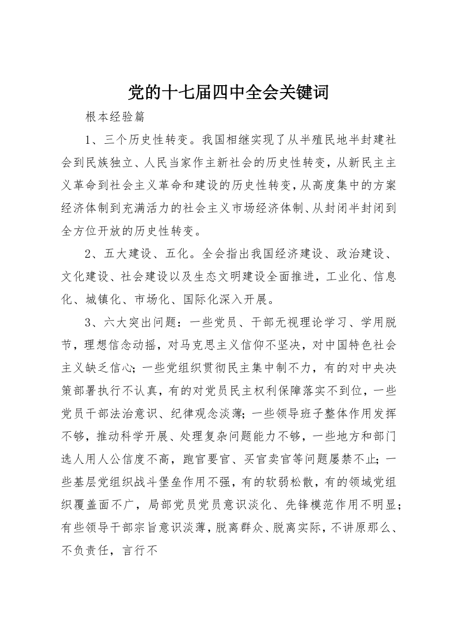 2023年党的十七届四中全会关键词.docx_第1页