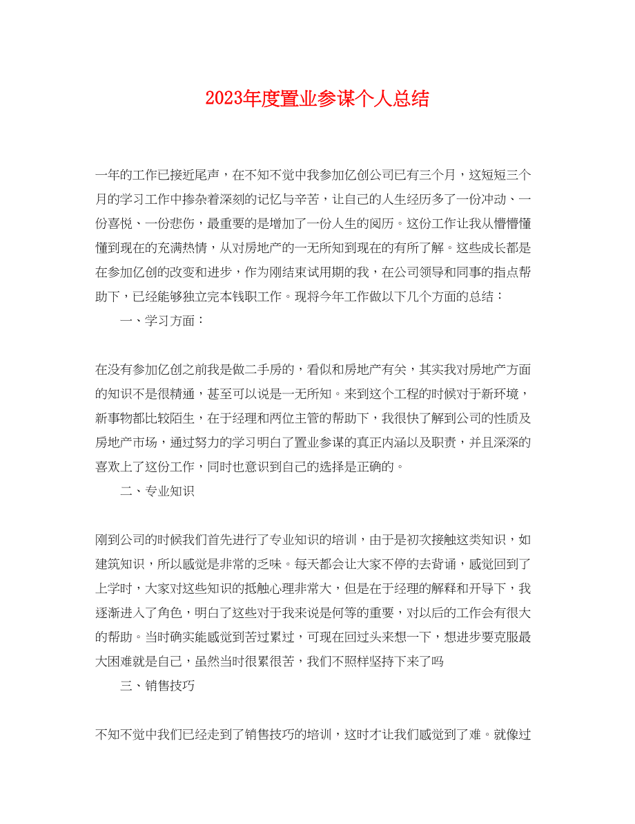 2023年度置业顾问个人总结.docx_第1页