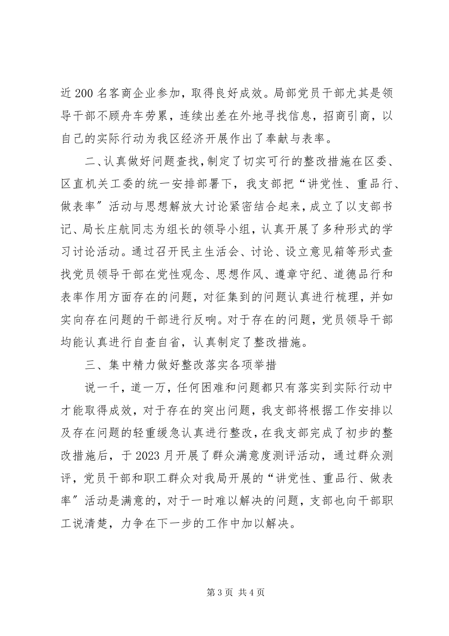 2023年XX省民政系统开展讲党性重品行作表率活动工作总结推荐新编.docx_第3页