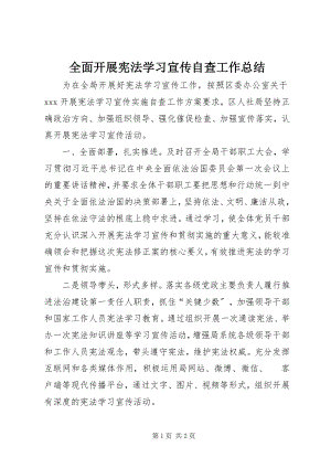 2023年全面开展宪法学习宣传自查工作总结.docx