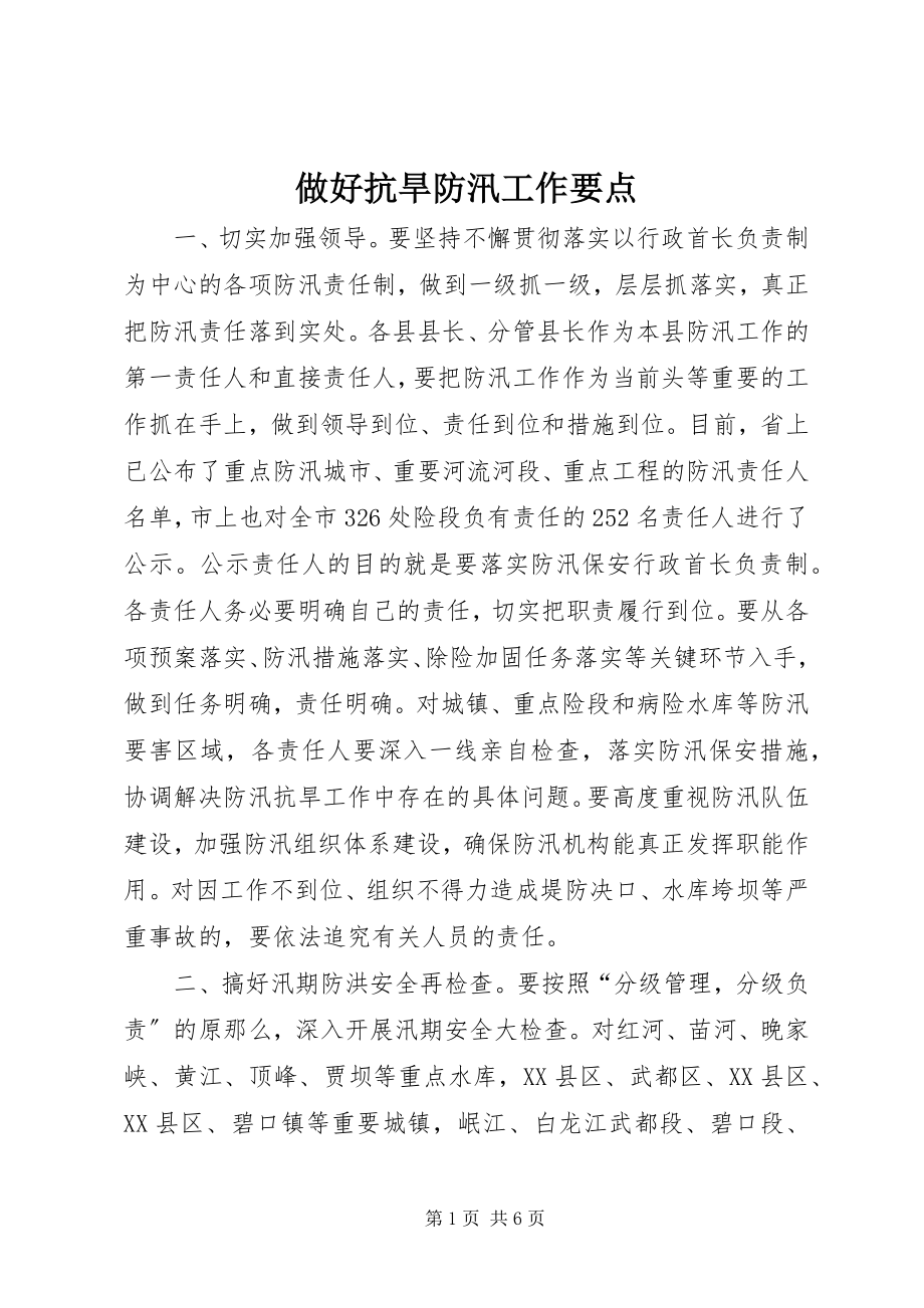 2023年做好抗旱防汛工作要点.docx_第1页