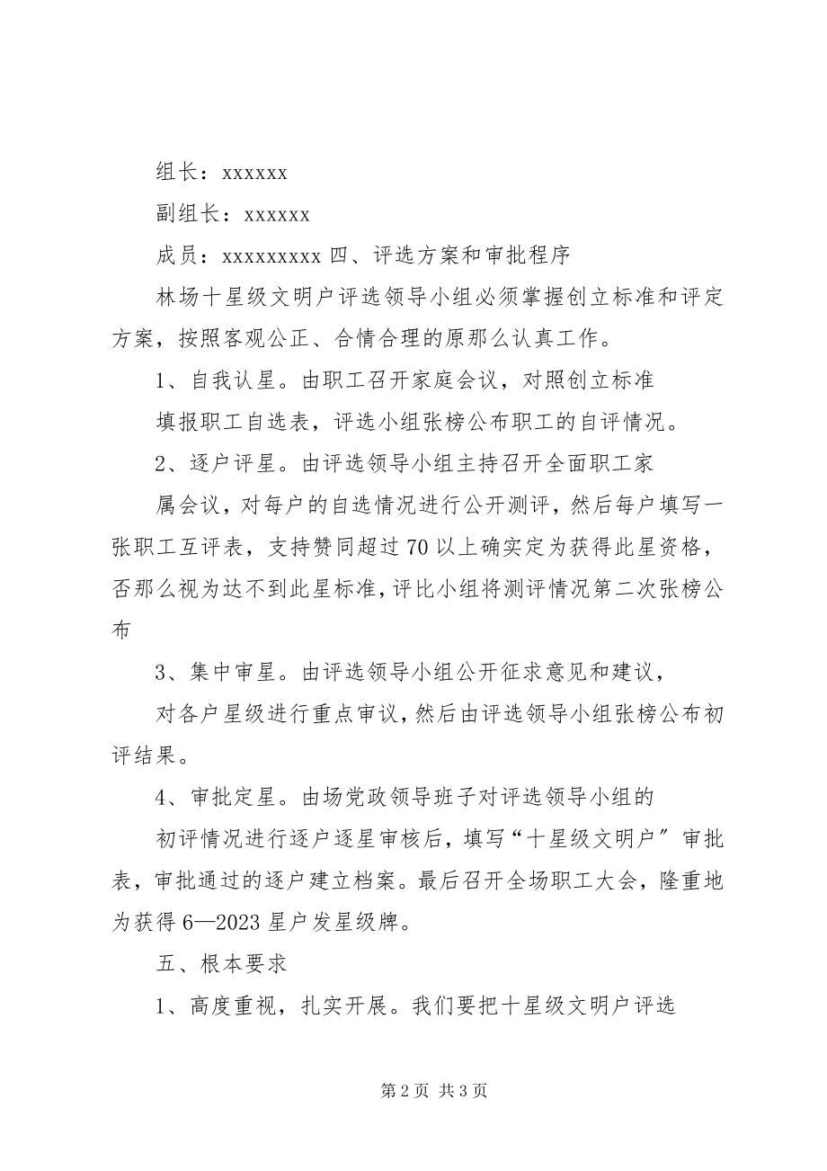 2023年XX林场十星级文明户评选实施方案新编.docx_第2页