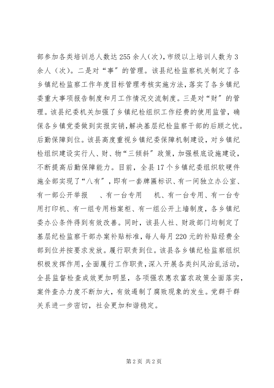 2023年乡镇加强基层纪检组织建设工作总结.docx_第2页