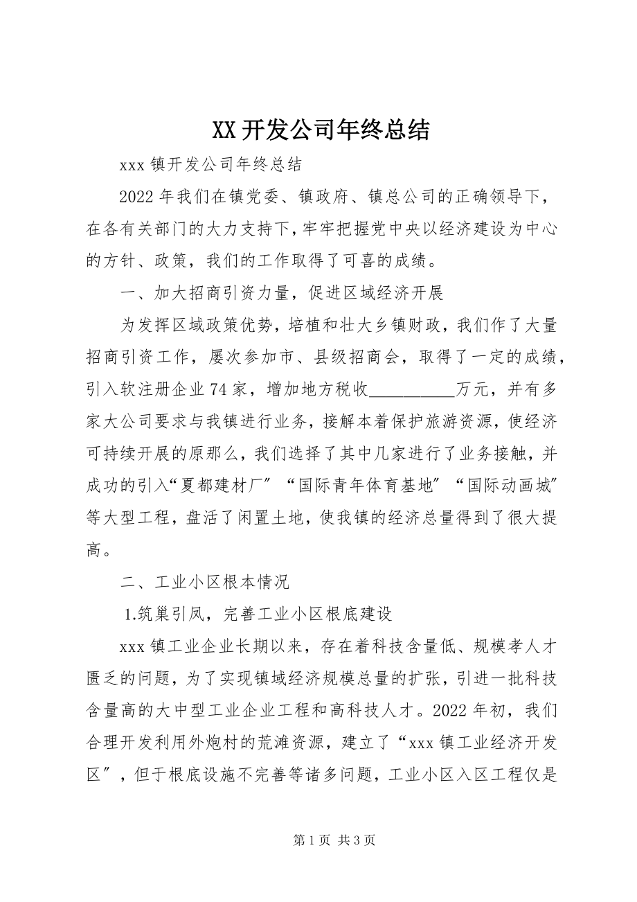 2023年XX开发公司年终总结新编.docx_第1页